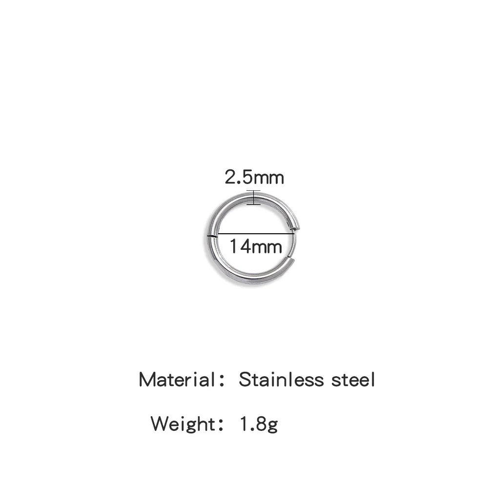Stainless Steel Minimalist Geometric Ring Hoop Earrings And Ear Buckles Electroplated Diy Accessories - Image 14
