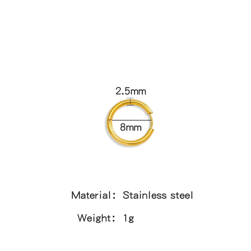 Stainless Steel Minimalist Geometric Ring Hoop Earrings And Ear Buckles Electroplated Diy Accessories - Image 6