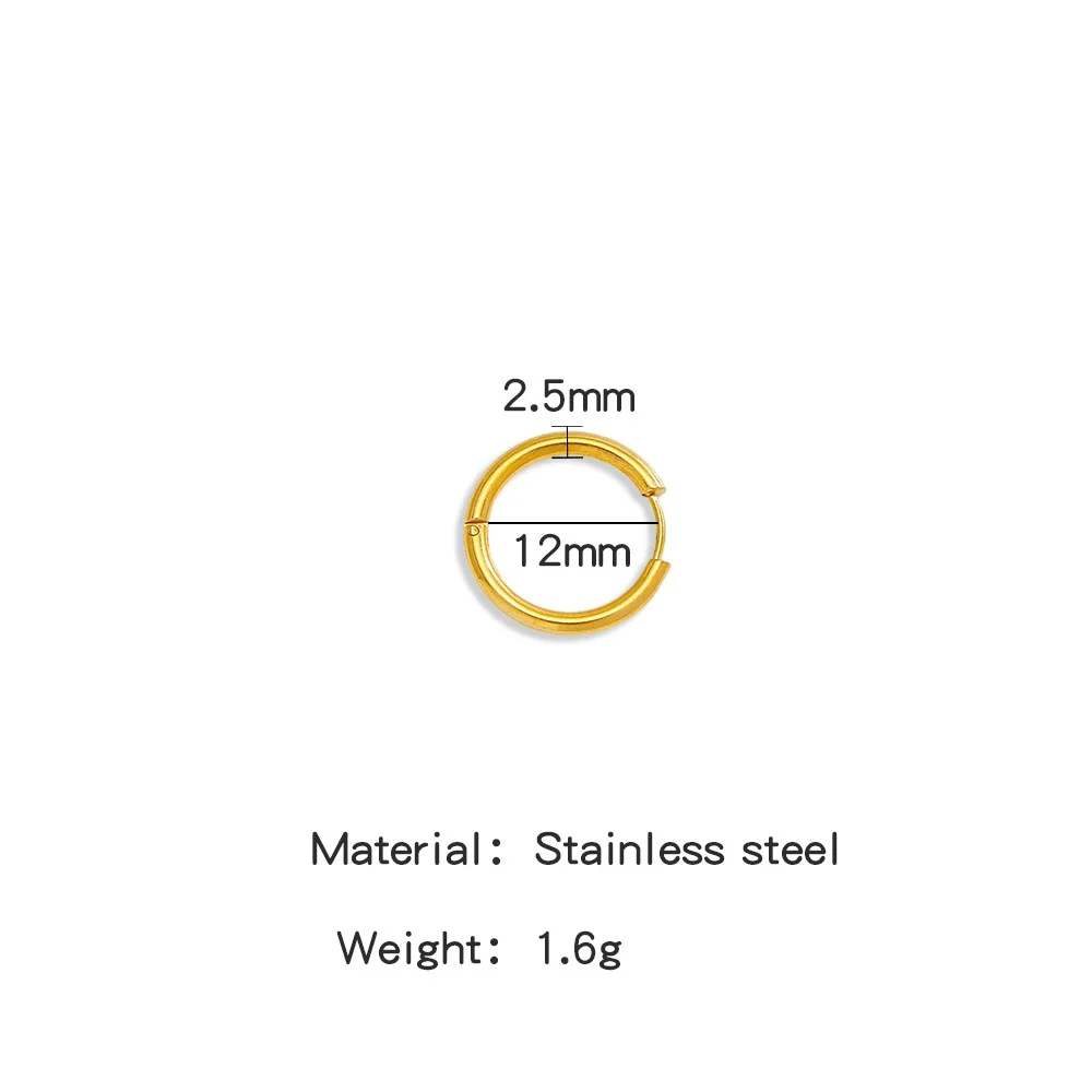 Stainless Steel Minimalist Geometric Ring Hoop Earrings And Ear Buckles Electroplated Diy Accessories - Image 8