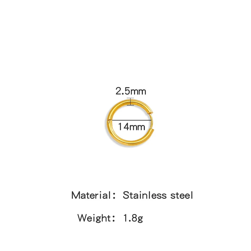 Stainless Steel Minimalist Geometric Ring Hoop Earrings And Ear Buckles Electroplated Diy Accessories - Image 9