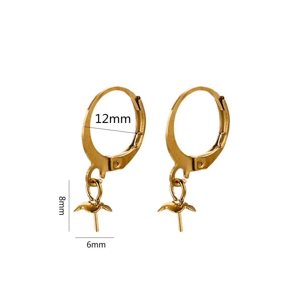 Stainless Steel Minimalist Totem Pattern French Hook Earrings Jewelry With Electroplating - Image 21