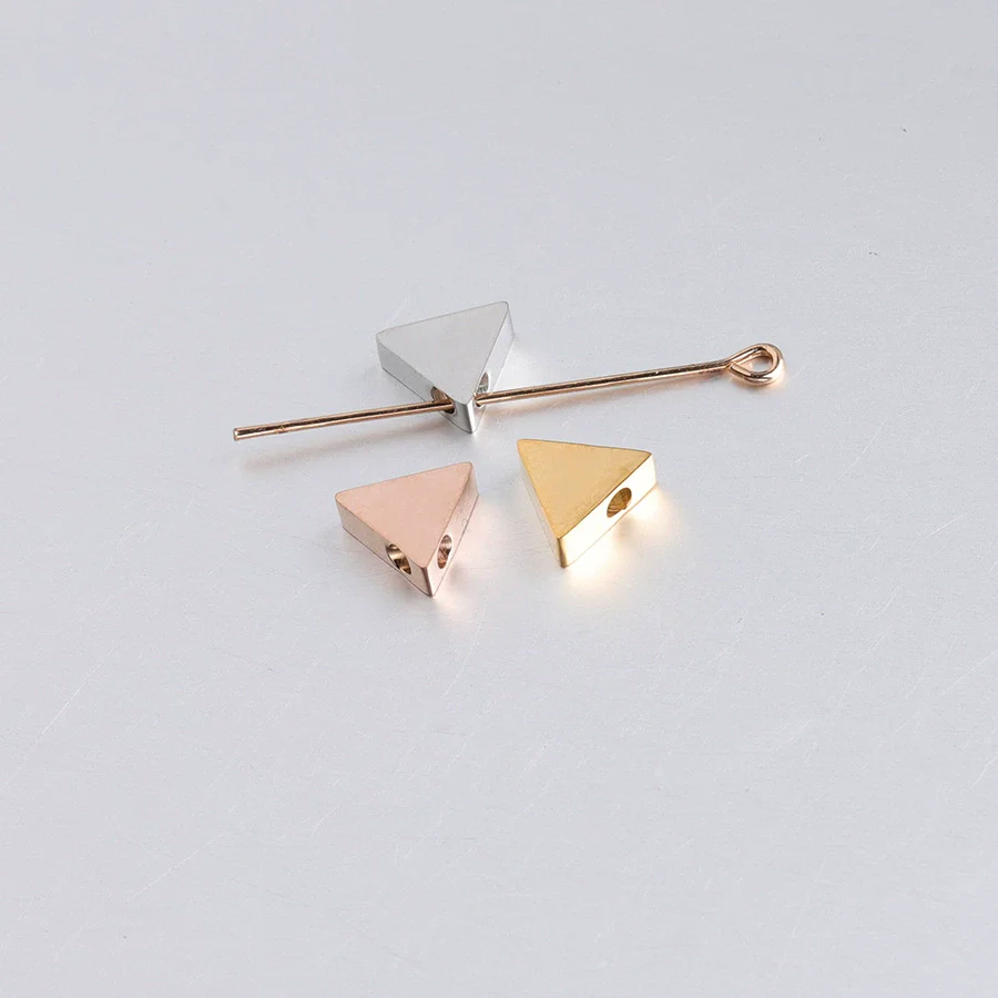 Stainless Steel Mirror Geometric Triangle Jewelry Accessories Diy Beads With Mirror Finish Polishing
