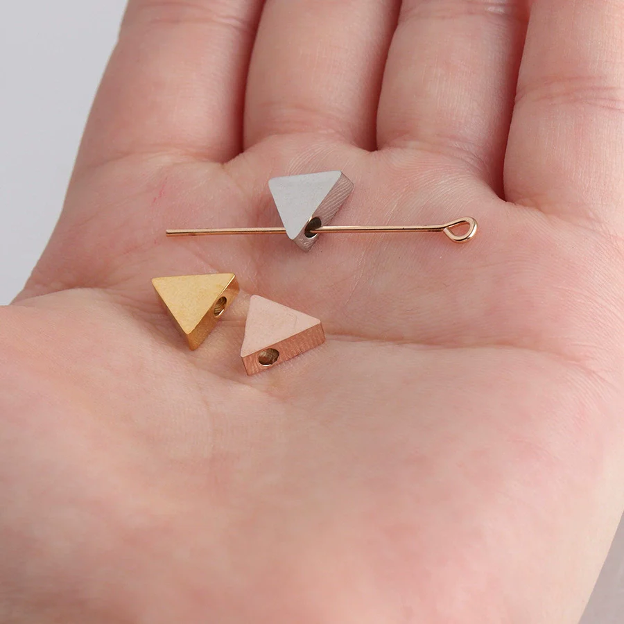 Stainless Steel Mirror Geometric Triangle Jewelry Accessories Diy Beads With Mirror Finish Polishing - Image 3