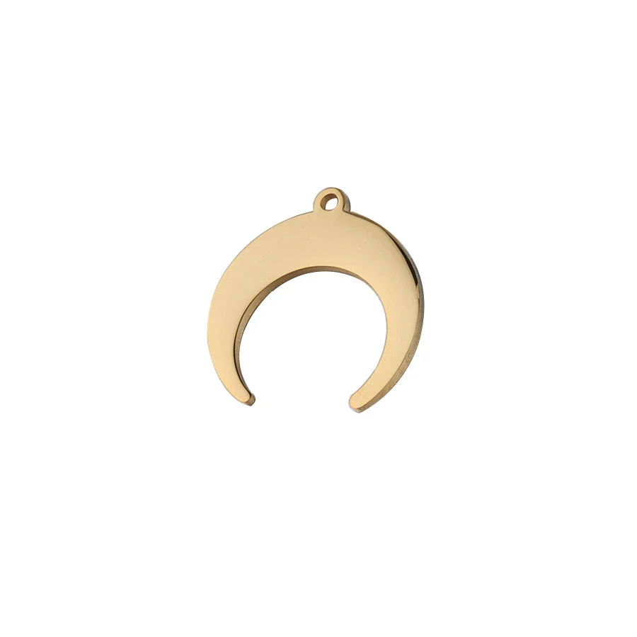 Stainless Steel Moon Crescent Horn Pendant Jewelry Accessories With Mirror Finish Polishing - Image 5
