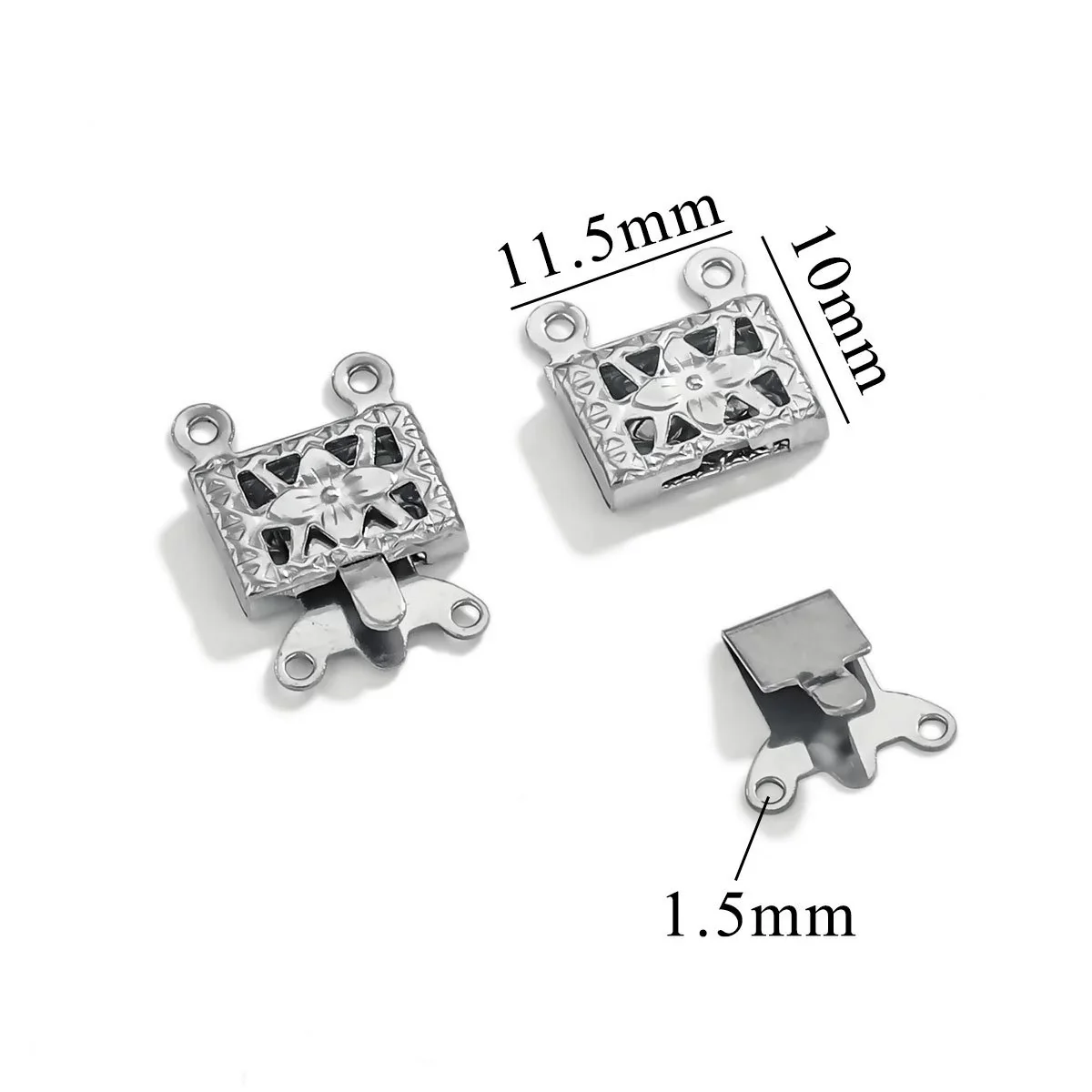 Stainless Steel Multistrand Snap Button Jewelry Accessories For Diy Handmade Bracelet And Necklace Connection Buckle Round Pattern Electroplated - Image 10