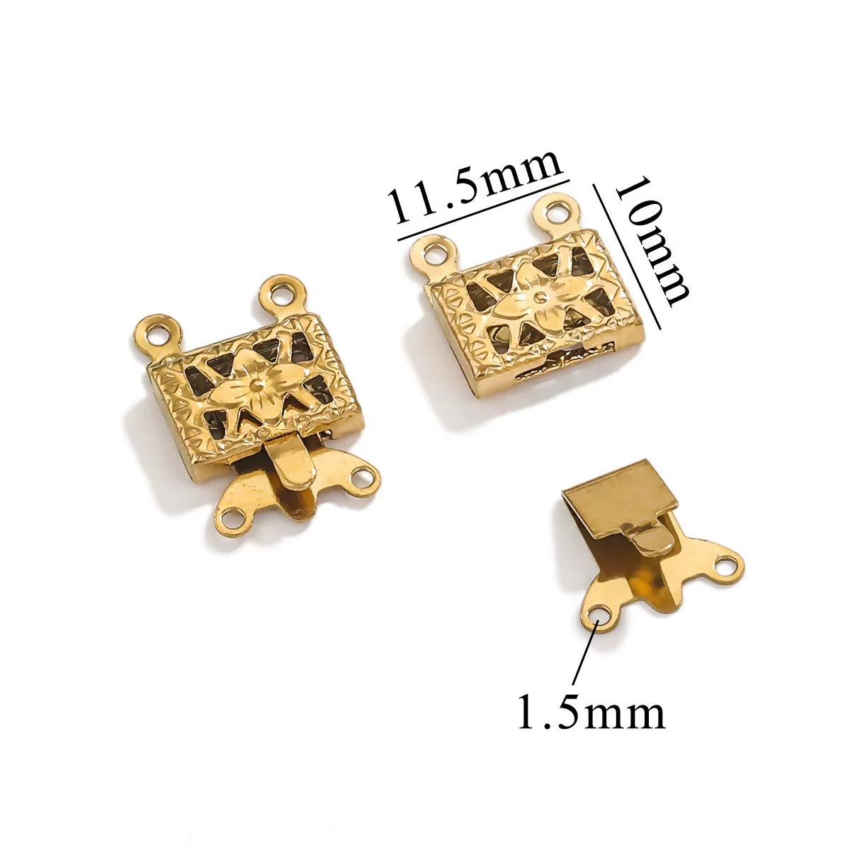 Stainless Steel Multistrand Snap Button Jewelry Accessories For Diy Handmade Bracelet And Necklace Connection Buckle Round Pattern Electroplated - Image 11