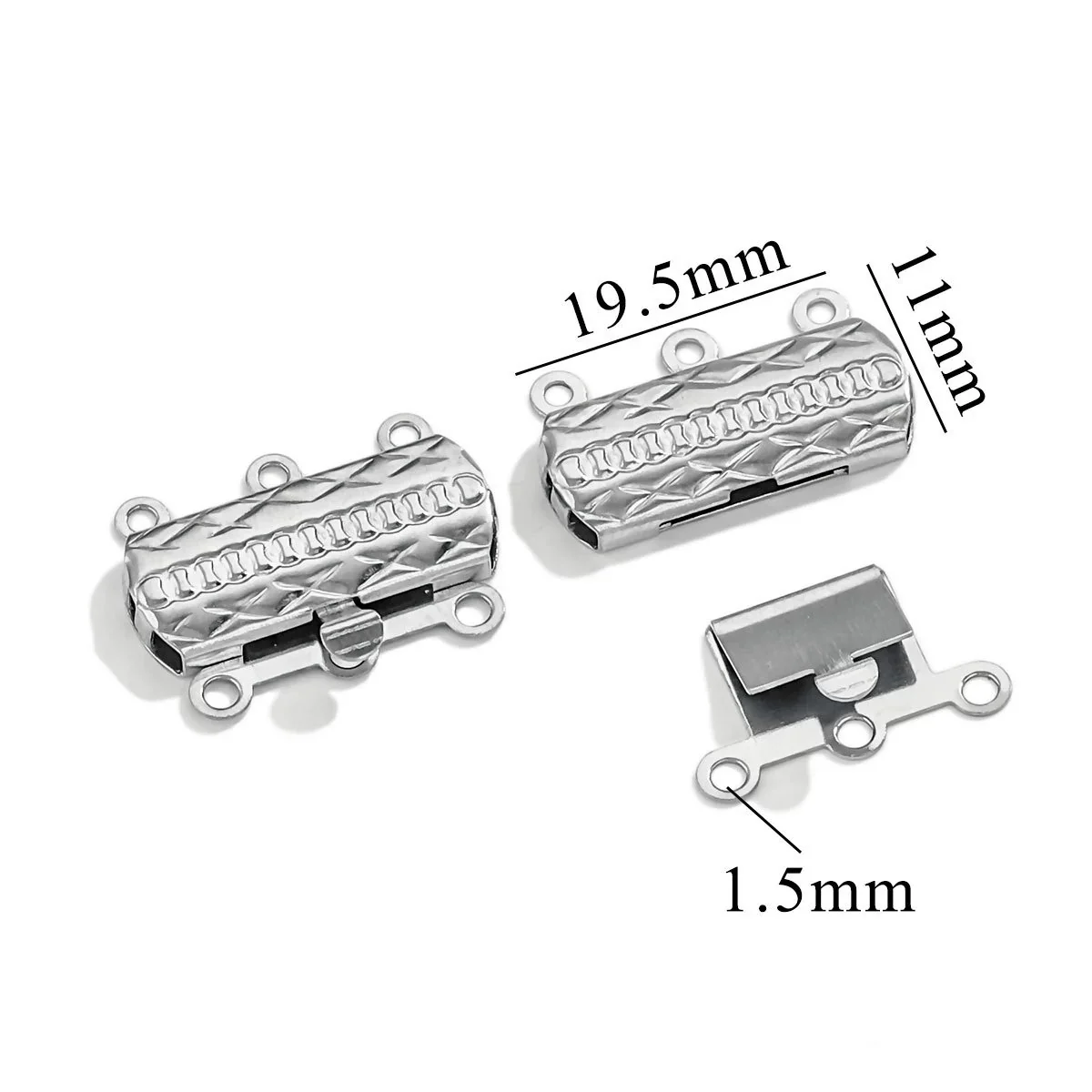 Stainless Steel Multistrand Snap Button Jewelry Accessories For Diy Handmade Bracelet And Necklace Connection Buckle Round Pattern Electroplated - Image 6