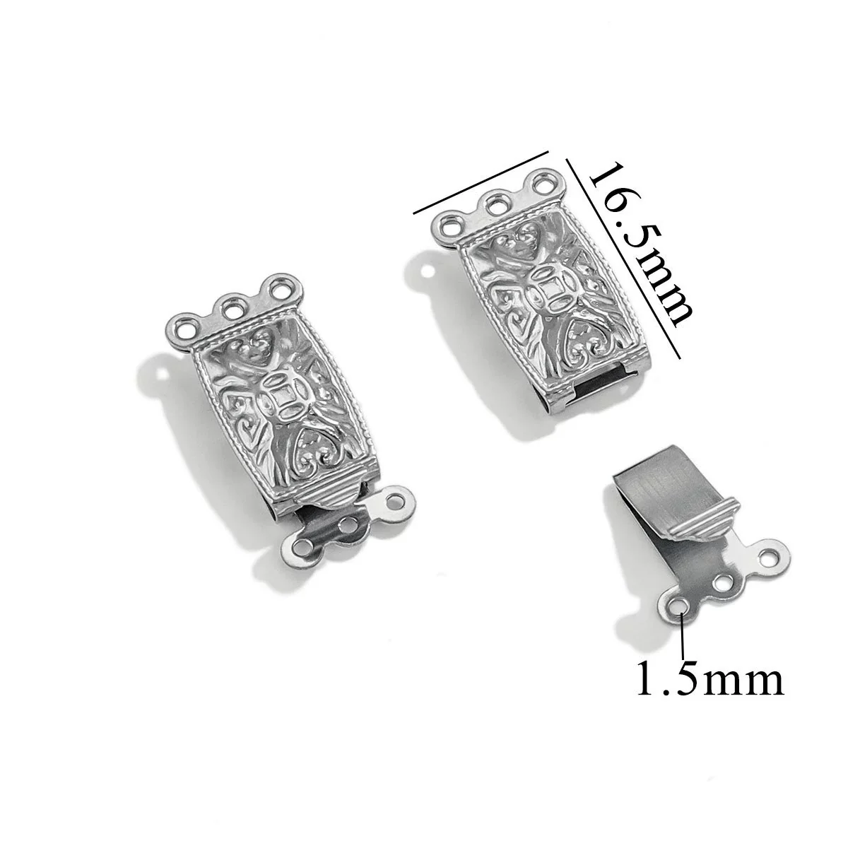 Stainless Steel Multistrand Snap Button Jewelry Accessories For Diy Handmade Bracelet And Necklace Connection Buckle Round Pattern Electroplated - Image 8