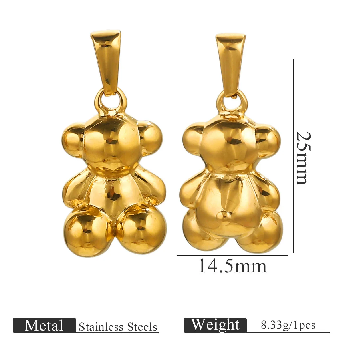 Stainless Steel Multistyle Pendant With Love Drops Bells Pattern Electroplated Diy Accessories - Image 6