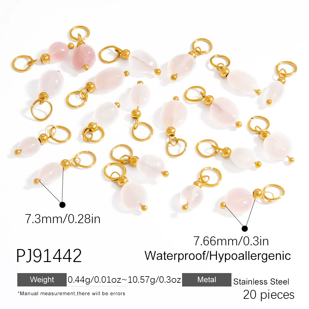 Stainless Steel Natural Stone Handmade Diy Jewelry Pendant And Earrings Accessories With Electroplating Fashion And Minimalist Style - Image 10