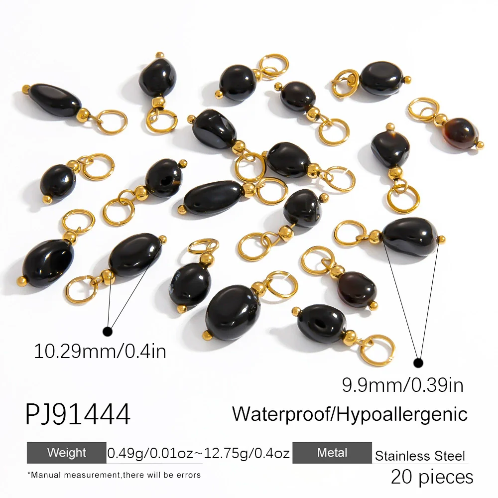 Stainless Steel Natural Stone Handmade Diy Jewelry Pendant And Earrings Accessories With Electroplating Fashion And Minimalist Style - Image 12