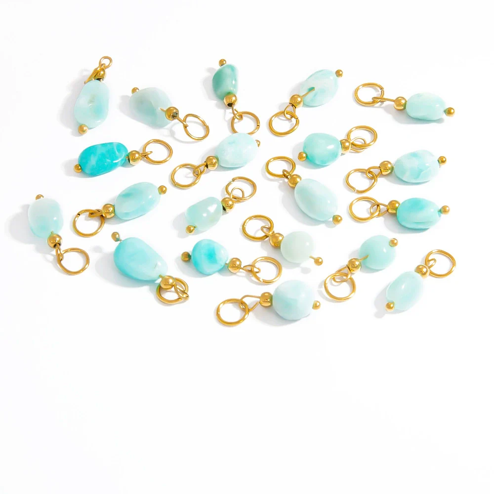 Stainless Steel Natural Stone Handmade Diy Jewelry Pendant And Earrings Accessories With Electroplating Fashion And Minimalist Style - Image 5