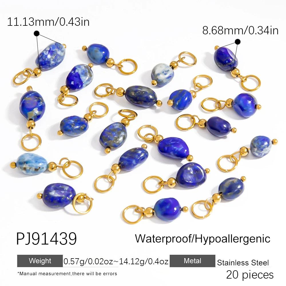 Stainless Steel Natural Stone Handmade Diy Jewelry Pendant And Earrings Accessories With Electroplating Fashion And Minimalist Style - Image 7