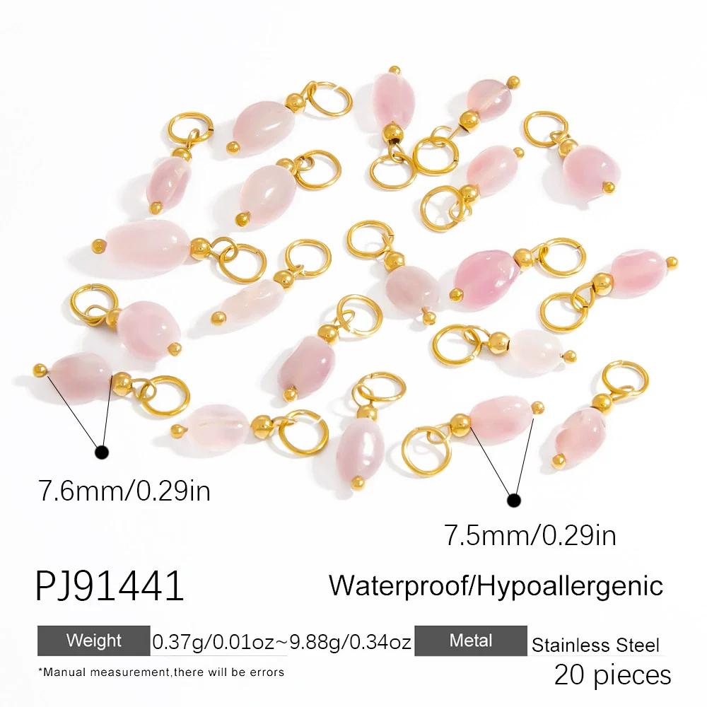 Stainless Steel Natural Stone Handmade Diy Jewelry Pendant And Earrings Accessories With Electroplating Fashion And Minimalist Style - Image 9