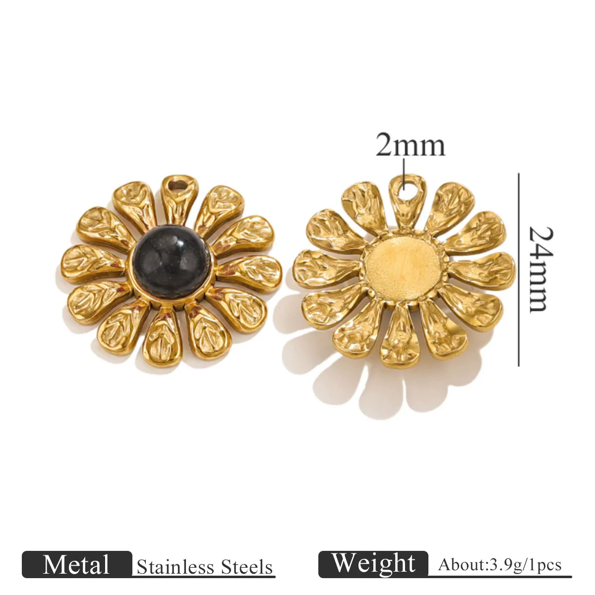 Stainless Steel Natural Stone Oil Drop Eight Eyes Pendant Necklace Jewelry Accessories - Image 16