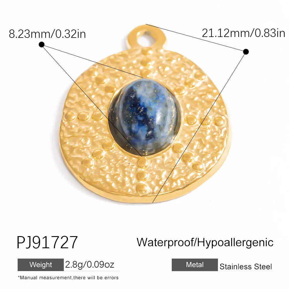 Stainless Steel Natural Stone Pendant Necklace Jewelry Accessories Elegant Minimalist Electroplated - Image 11