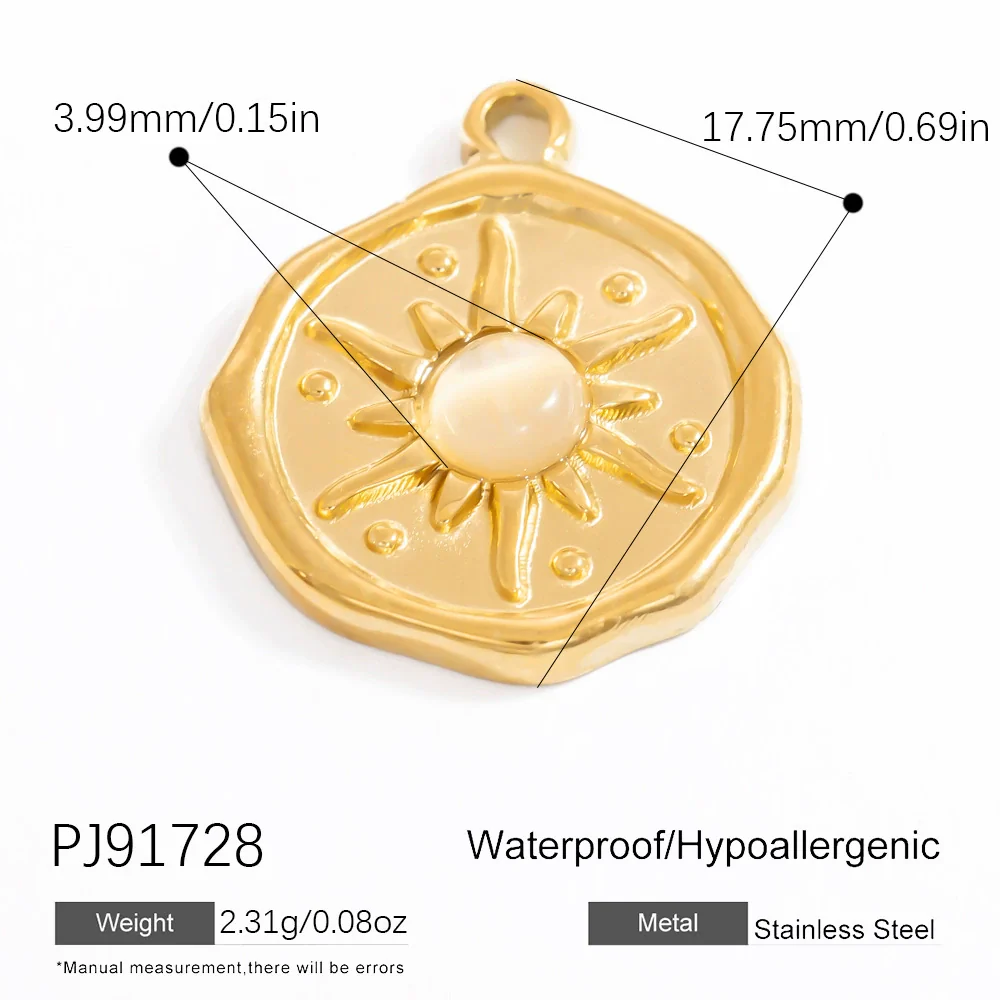 Stainless Steel Natural Stone Pendant Necklace Jewelry Accessories Elegant Minimalist Electroplated - Image 12