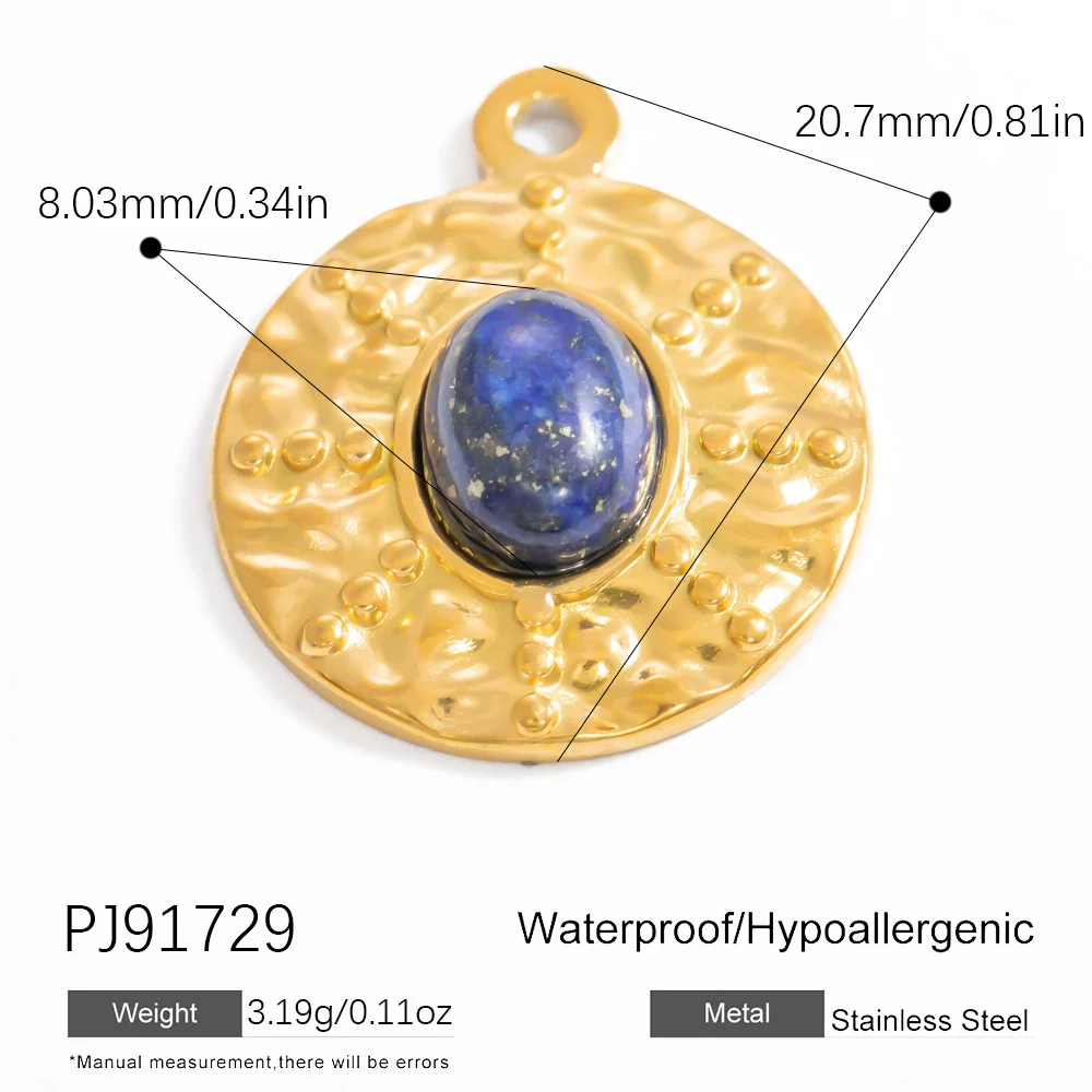 Stainless Steel Natural Stone Pendant Necklace Jewelry Accessories Elegant Minimalist Electroplated - Image 13