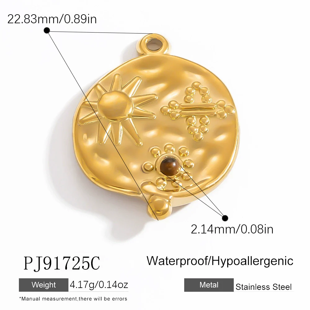 Stainless Steel Natural Stone Pendant Necklace Jewelry Accessories Elegant Minimalist Electroplated - Image 9