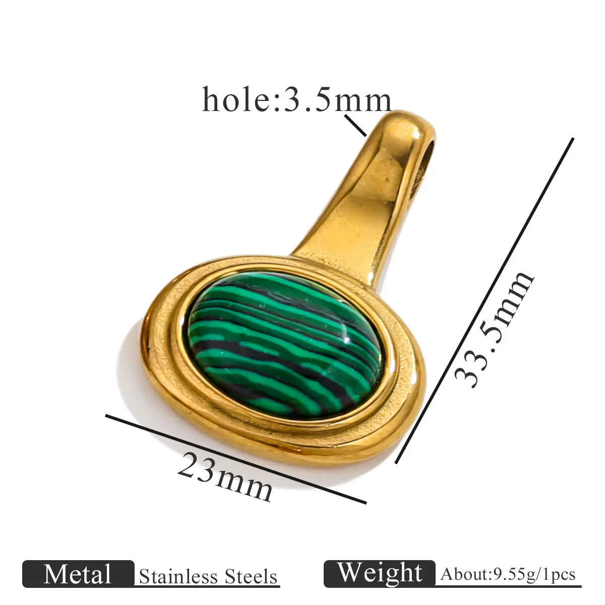 Stainless Steel Natural Stone Tiger Eye Oval Pendant Jewelry Accessories Retro Geometric Totem Electroplated - Image 15