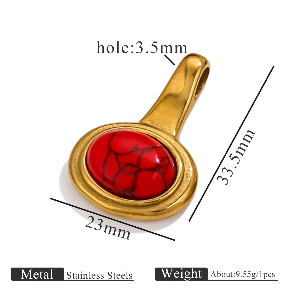 Stainless Steel Natural Stone Tiger Eye Oval Pendant Jewelry Accessories Retro Geometric Totem Electroplated - Image 16