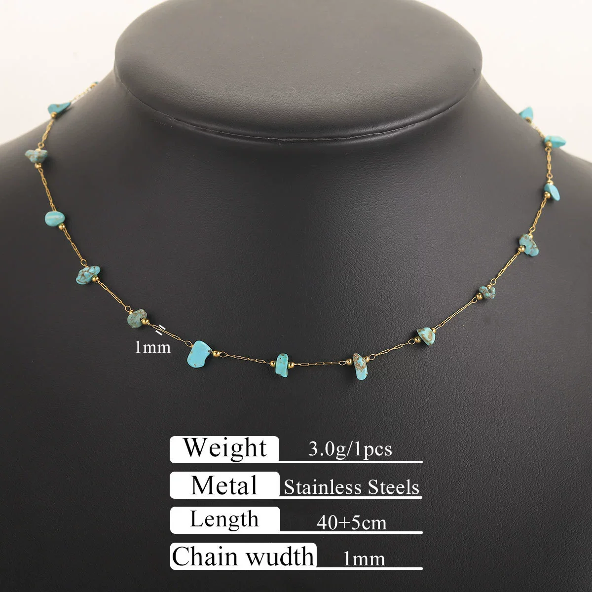 Stainless Steel Natural Stone Totem Bracelet Necklace Electroplated Fashion Small Fresh Simple Diy Handmade - Image 10