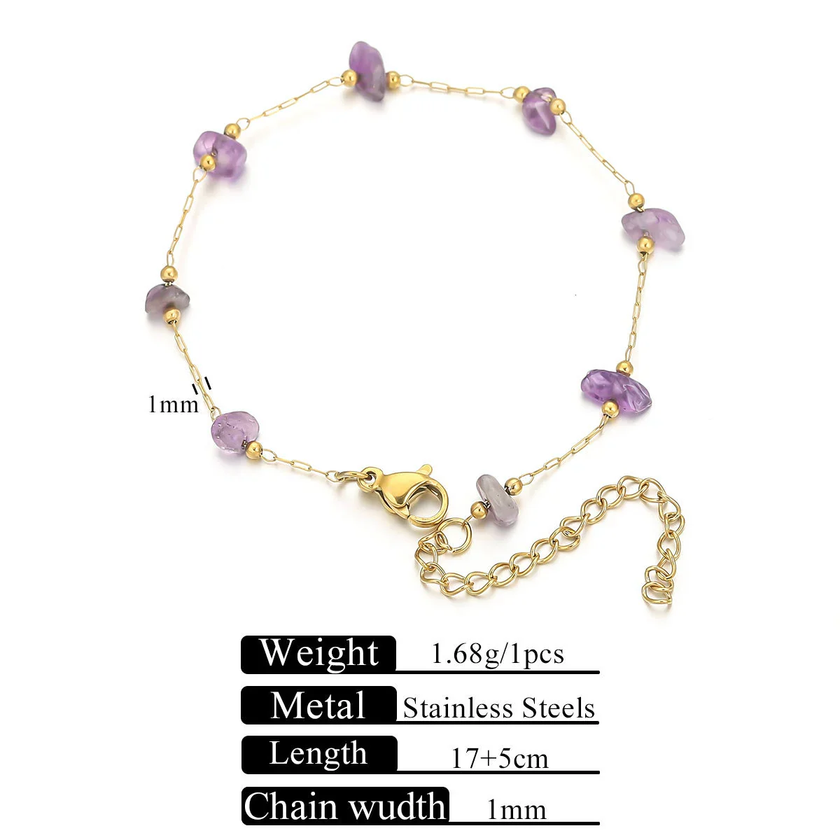 Stainless Steel Natural Stone Totem Bracelet Necklace Electroplated Fashion Small Fresh Simple Diy Handmade - Image 13