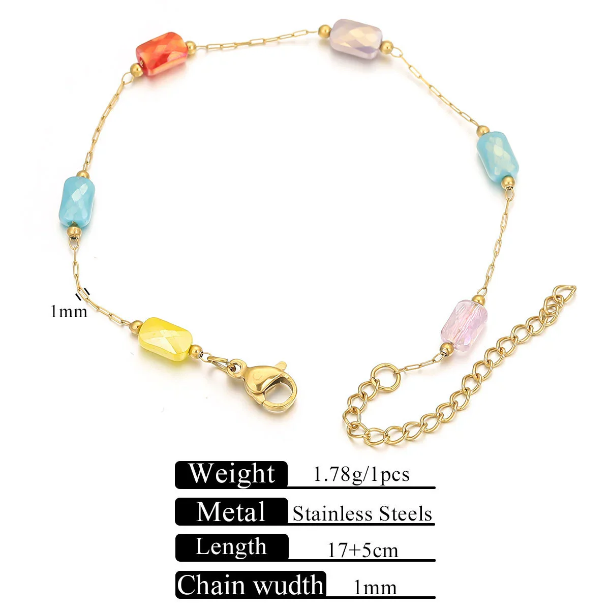 Stainless Steel Natural Stone Totem Bracelet Necklace Electroplated Fashion Small Fresh Simple Diy Handmade - Image 15