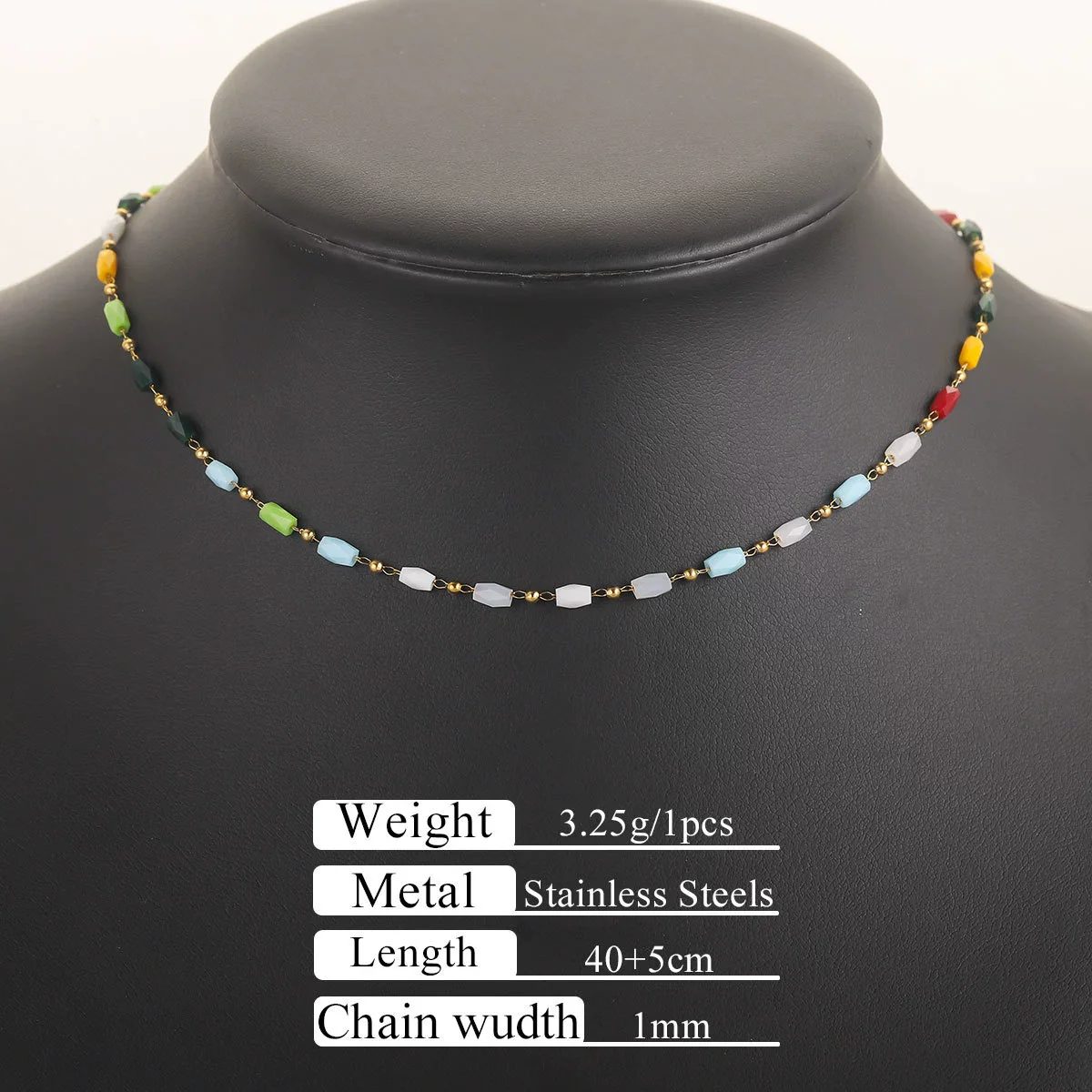 Stainless Steel Natural Stone Totem Bracelet Necklace Electroplated Fashion Small Fresh Simple Diy Handmade - Image 16