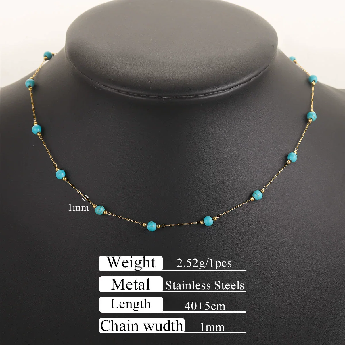 Stainless Steel Natural Stone Totem Bracelet Necklace Electroplated Fashion Small Fresh Simple Diy Handmade - Image 18