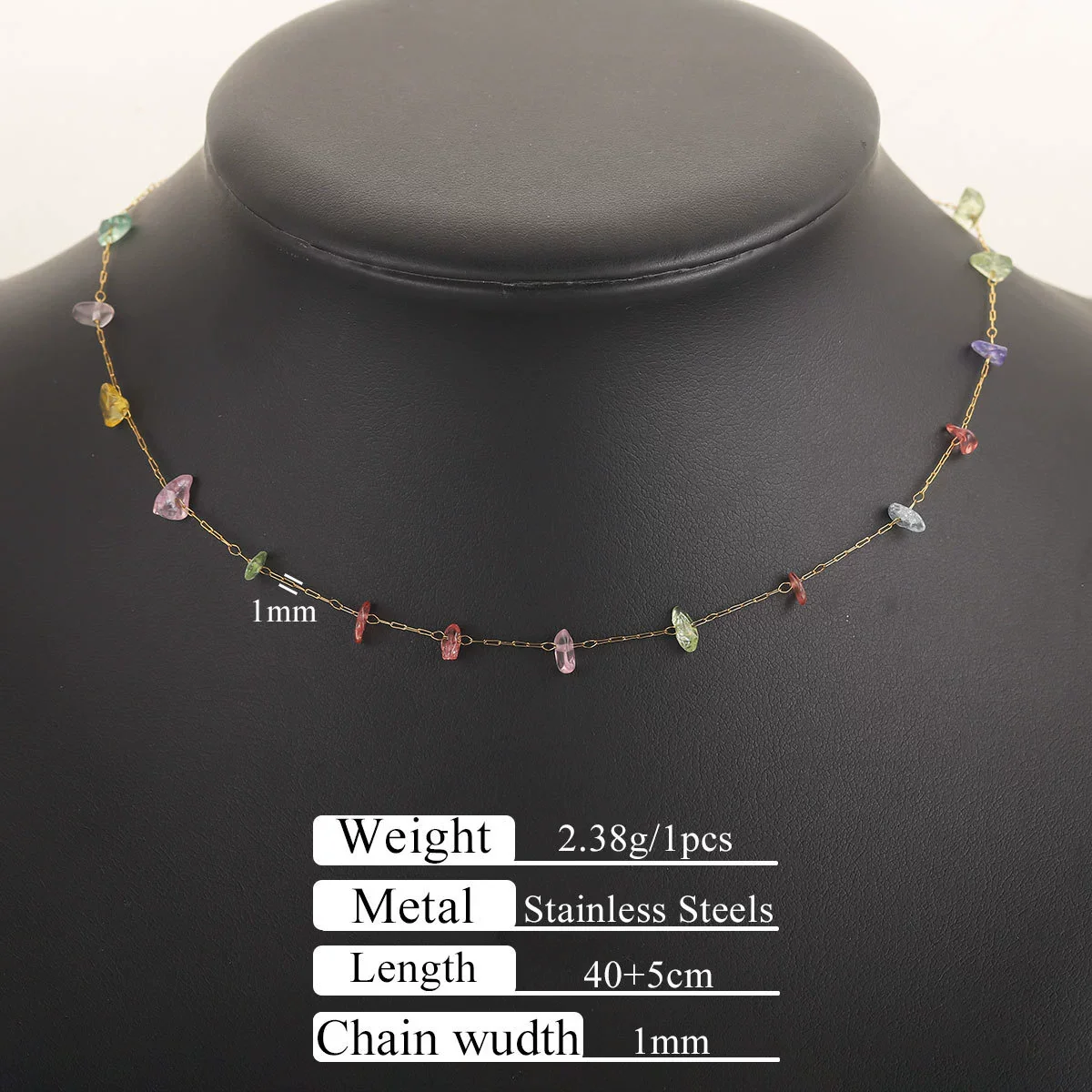 Stainless Steel Natural Stone Totem Bracelet Necklace Electroplated Fashion Small Fresh Simple Diy Handmade - Image 6