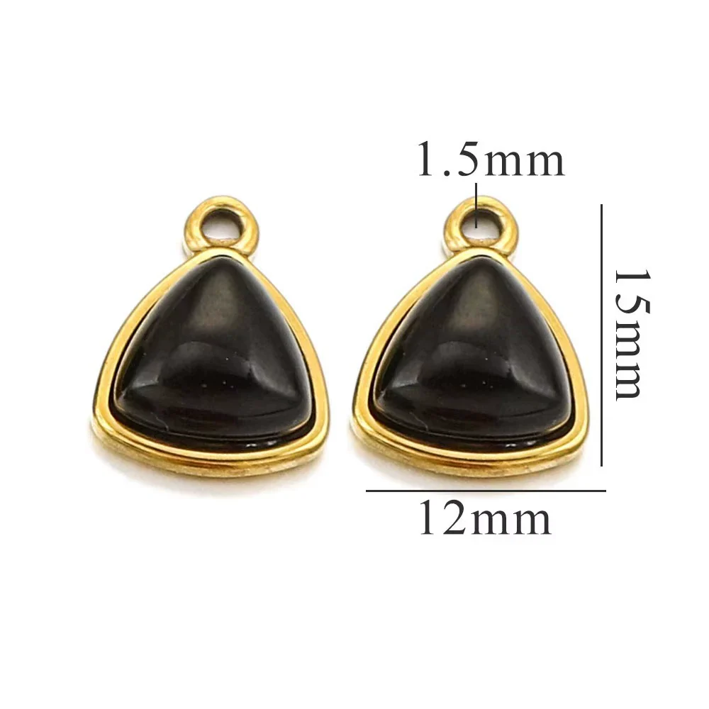 Stainless Steel Niche Style Round Triangle Natural Stone Pendant With Electroplating Treatment - Image 12