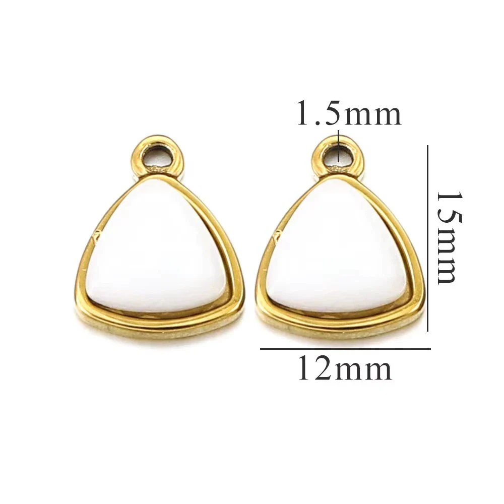 Stainless Steel Niche Style Round Triangle Natural Stone Pendant With Electroplating Treatment - Image 13