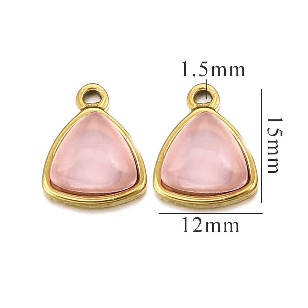 Stainless Steel Niche Style Round Triangle Natural Stone Pendant With Electroplating Treatment - Image 15