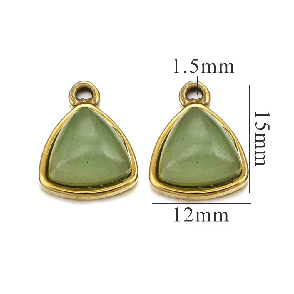 Stainless Steel Niche Style Round Triangle Natural Stone Pendant With Electroplating Treatment - Image 8
