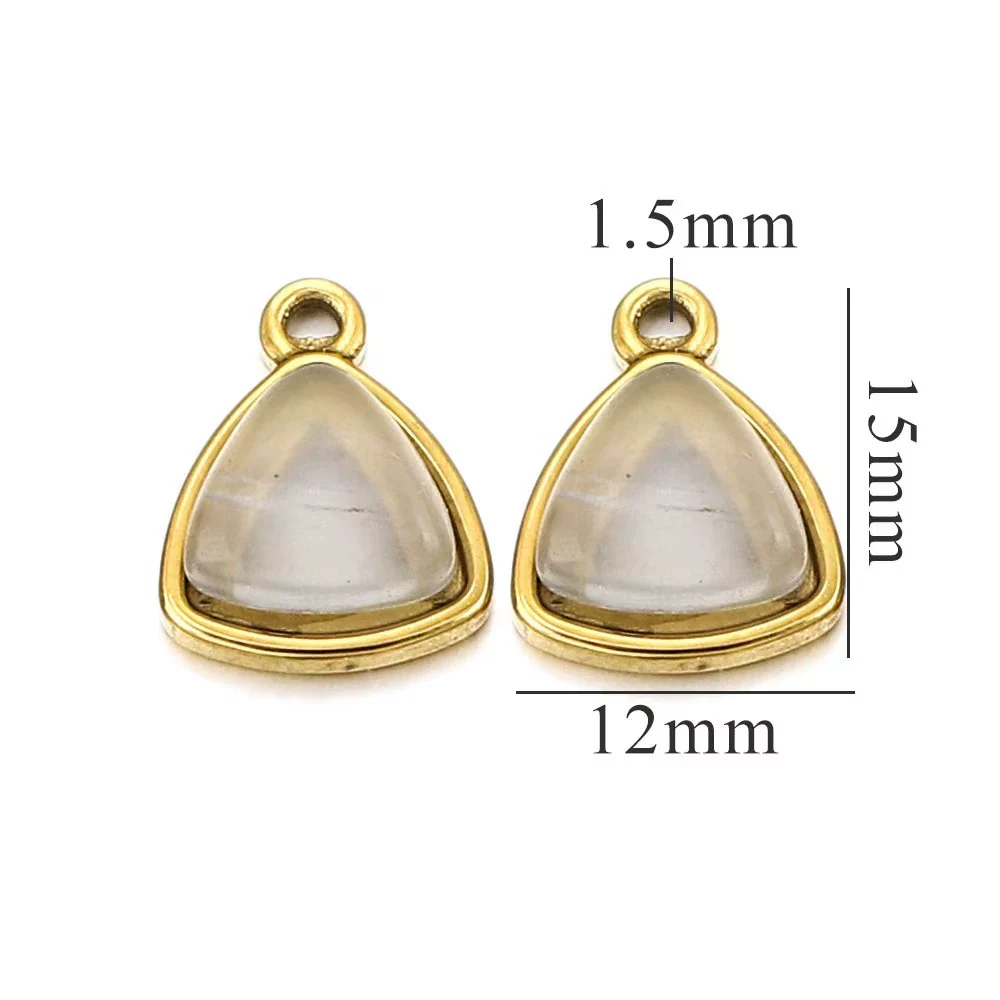 Stainless Steel Niche Style Round Triangle Natural Stone Pendant With Electroplating Treatment - Image 9