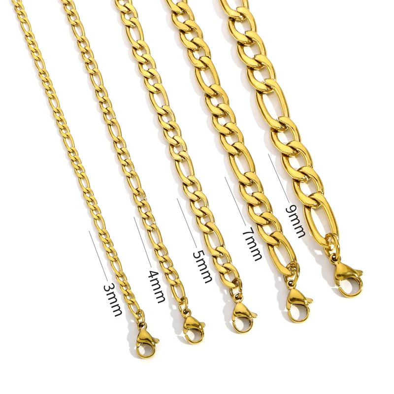 Stainless Steel Nk Chain Cuban Necklace With Geometric Style And Vacuum Colorpreserving Electroplating - Image 7