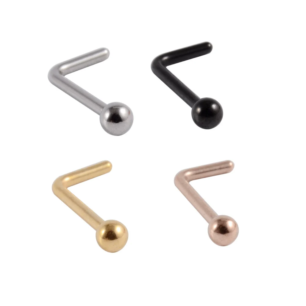 Stainless Steel Nose Ring With Sshaped Lshaped Heart Moon Hollow And Other Shapes Rose Gold Electroplated - Image 7