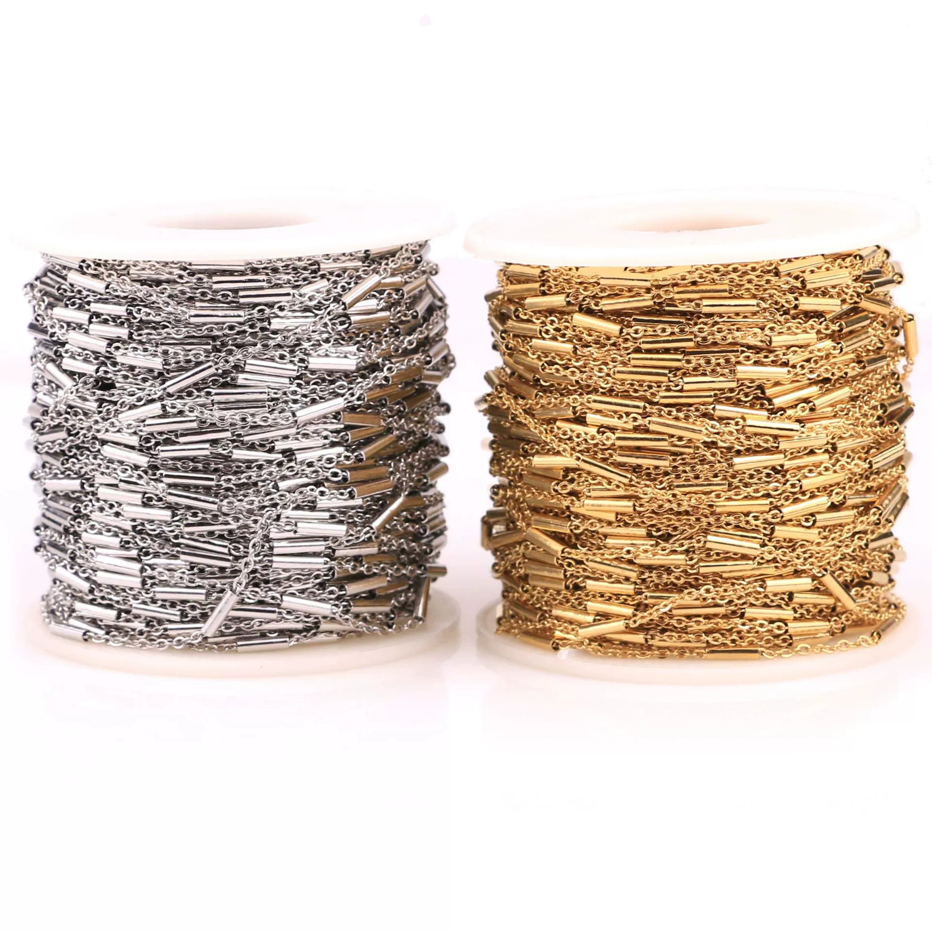 Stainless Steel O Shaped Chain Necklace Diy Accessories Handmade Jewelry With Electroplating Treatment