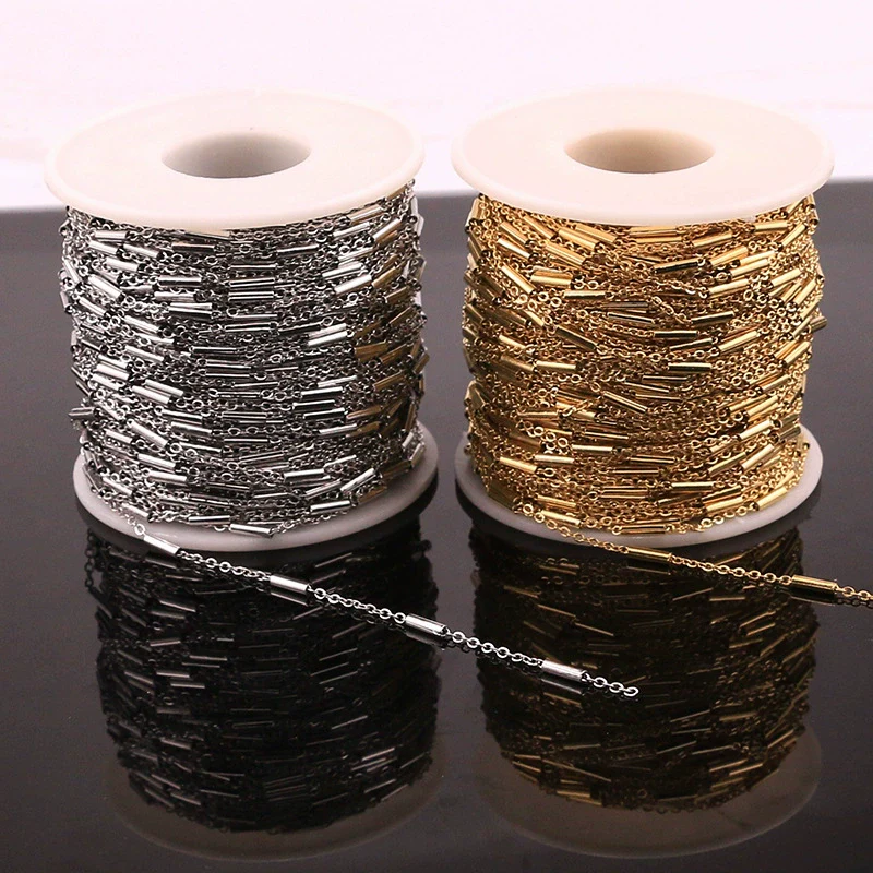 Stainless Steel O Shaped Chain Necklace Diy Accessories Handmade Jewelry With Electroplating Treatment - Image 2