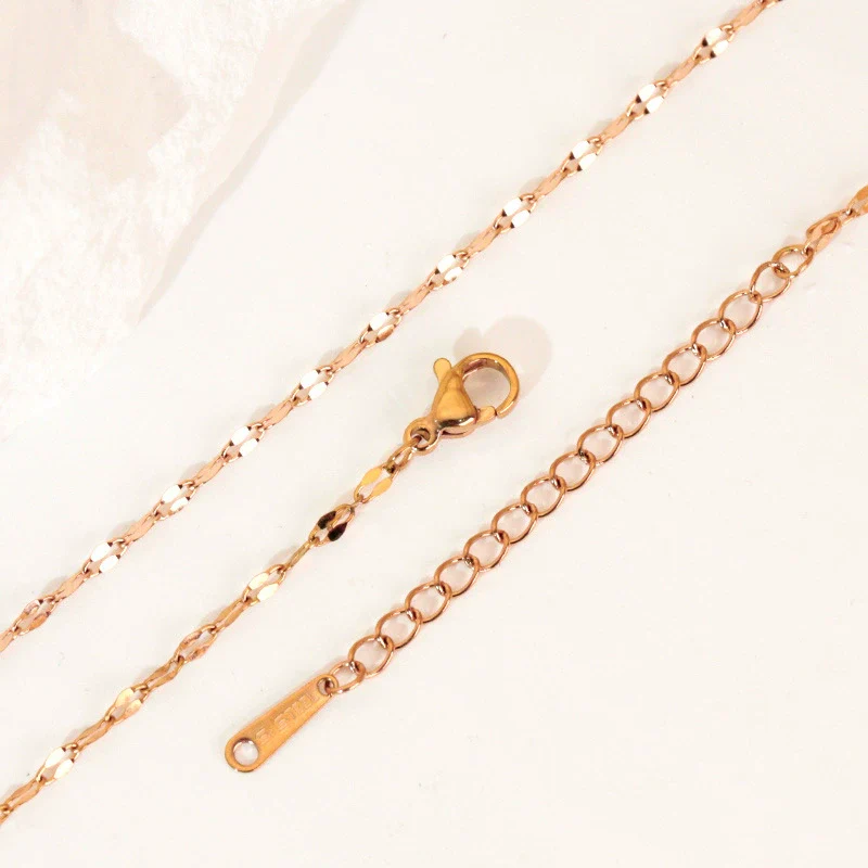 Stainless Steel Ochain Lip Chain Simple Ushaped Cross Clavicle Necklace Unisex Vacuum Plated - Image 11