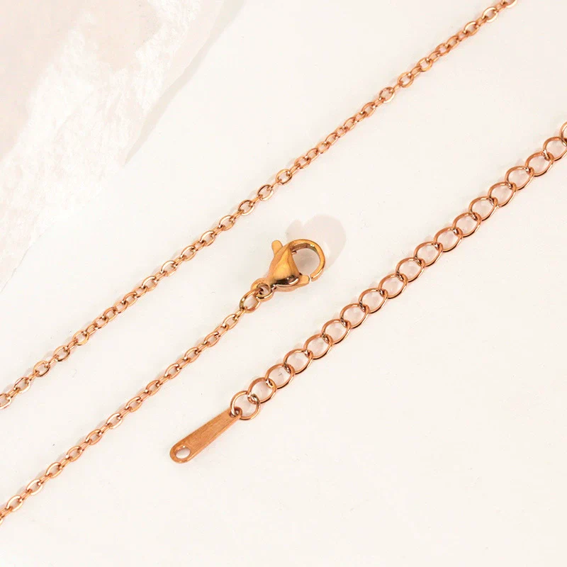 Stainless Steel Ochain Lip Chain Simple Ushaped Cross Clavicle Necklace Unisex Vacuum Plated - Image 8