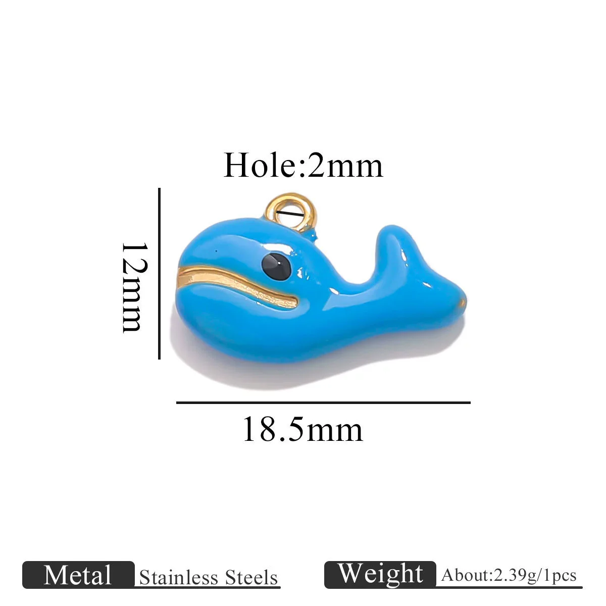 Stainless Steel Oil Dripping Dolphin Flower Shell Pendant Jewelry Accessories - Image 7
