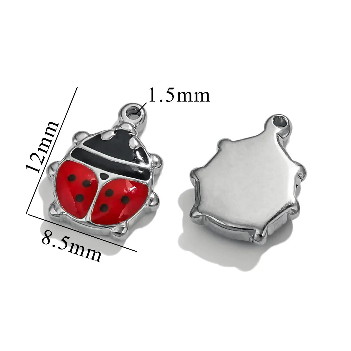 Stainless Steel Oil Dripping Ladybug Style Handmade Jewelry Pendant - Image 6