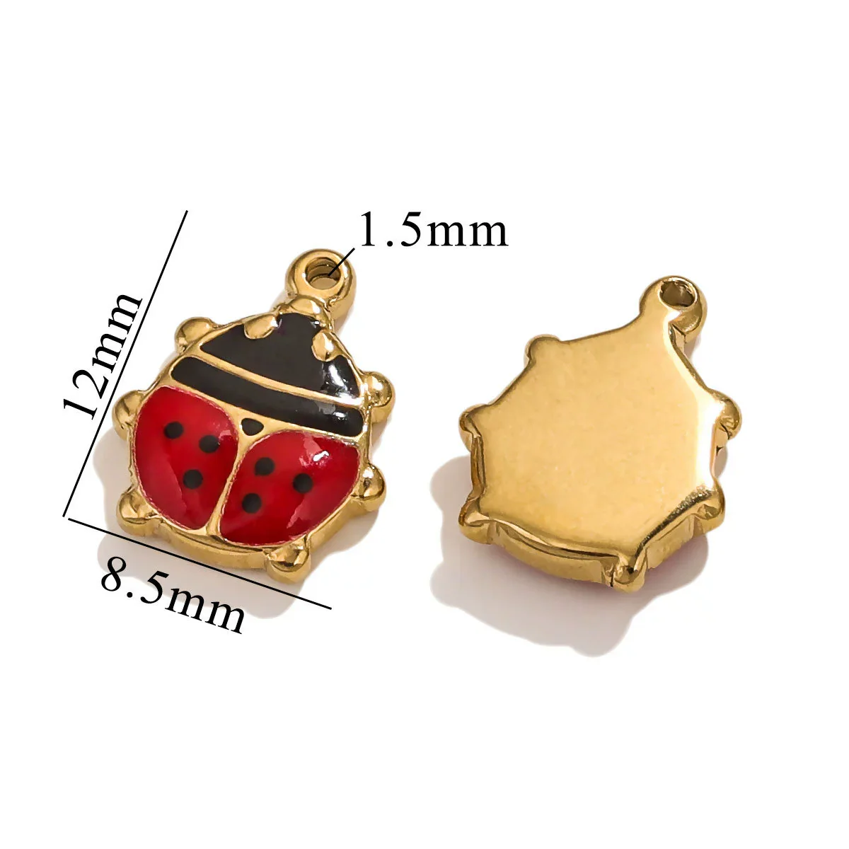 Stainless Steel Oil Dripping Ladybug Style Handmade Jewelry Pendant - Image 7