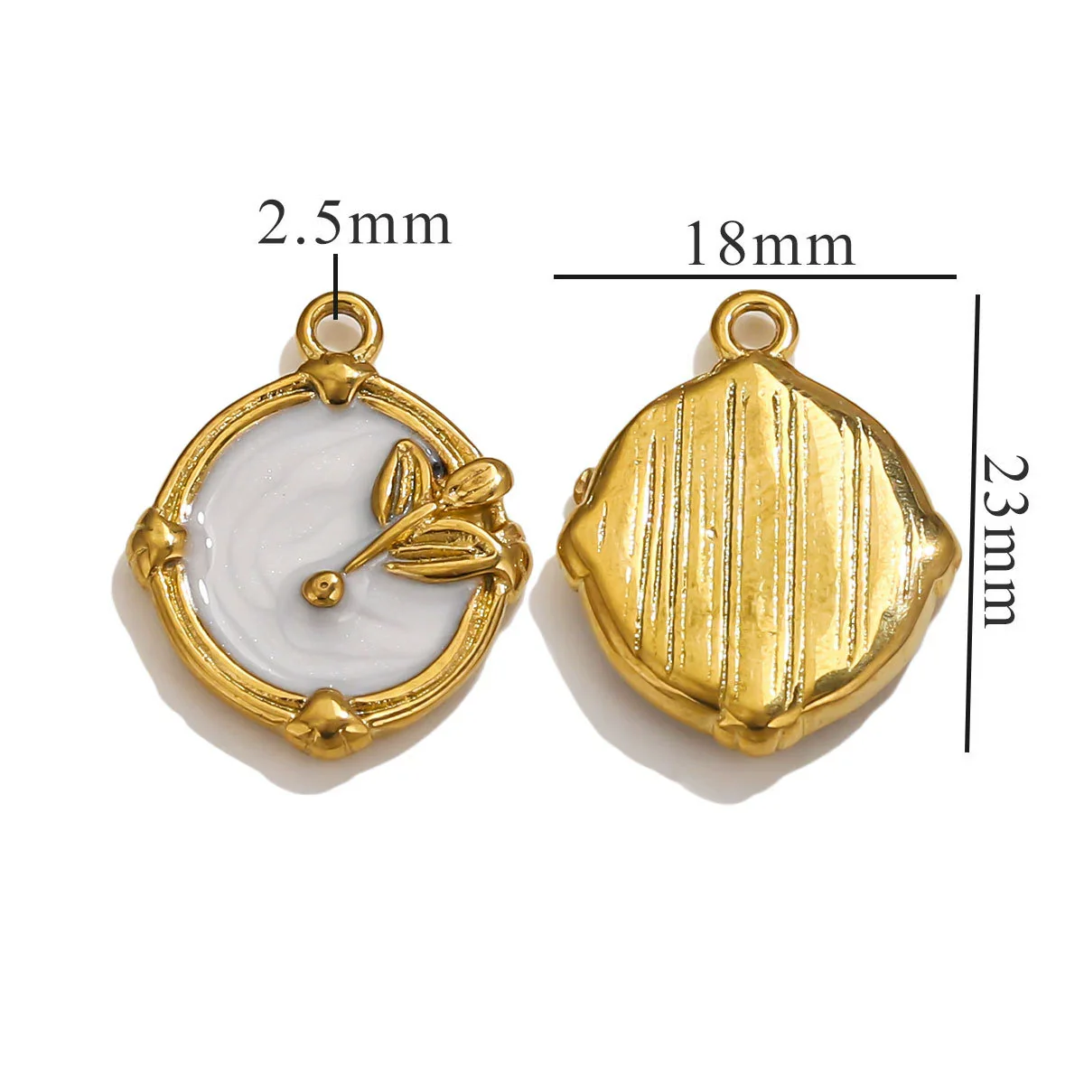 Stainless Steel Oil Drop And Flower Pearls Pendant Necklace Bracelet Accessories - Image 14