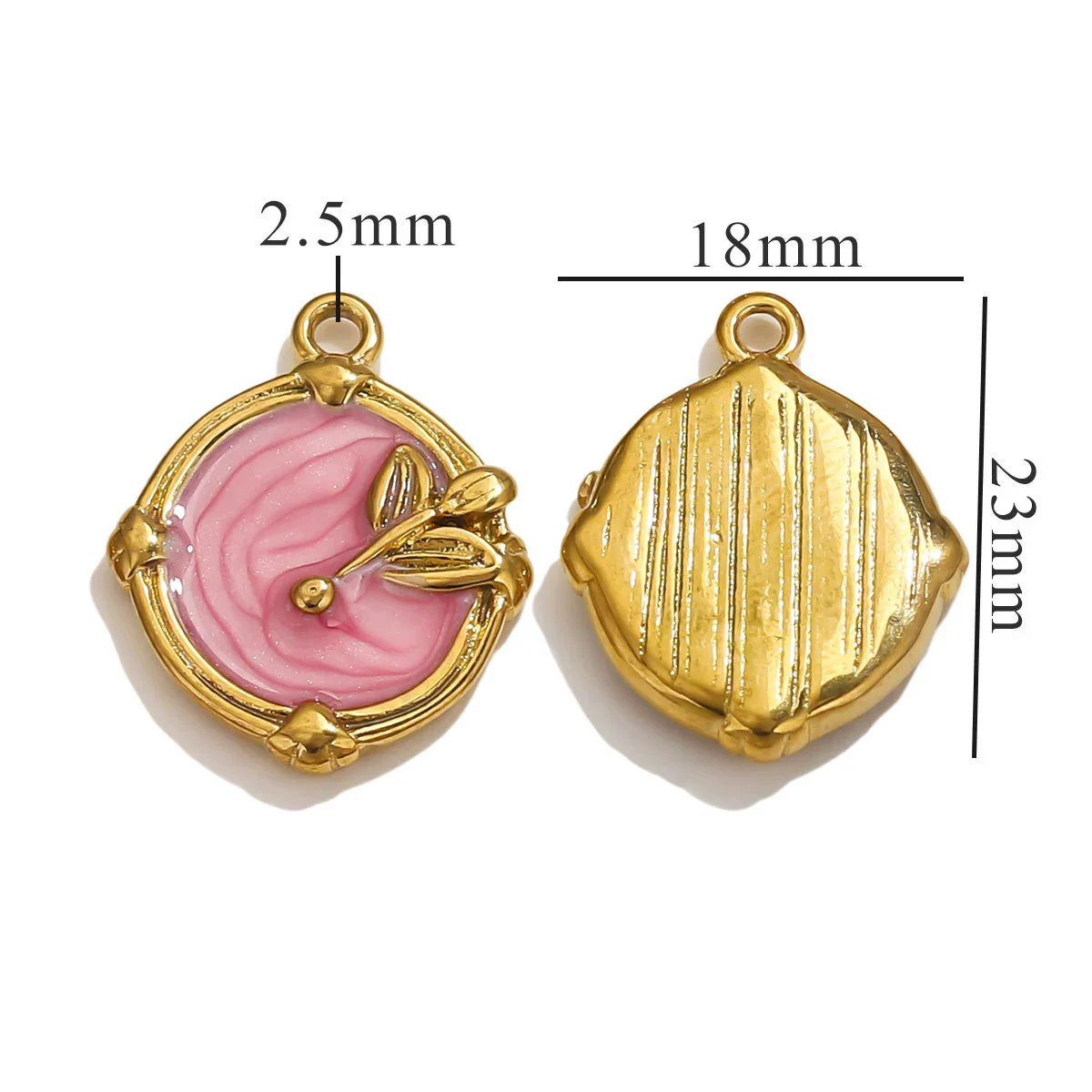 Stainless Steel Oil Drop And Flower Pearls Pendant Necklace Bracelet Accessories - Image 16