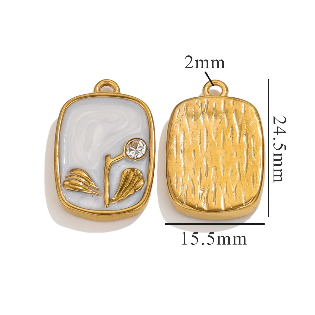 Stainless Steel Oil Drop And Flower Pearls Pendant Necklace Bracelet Accessories - Image 34