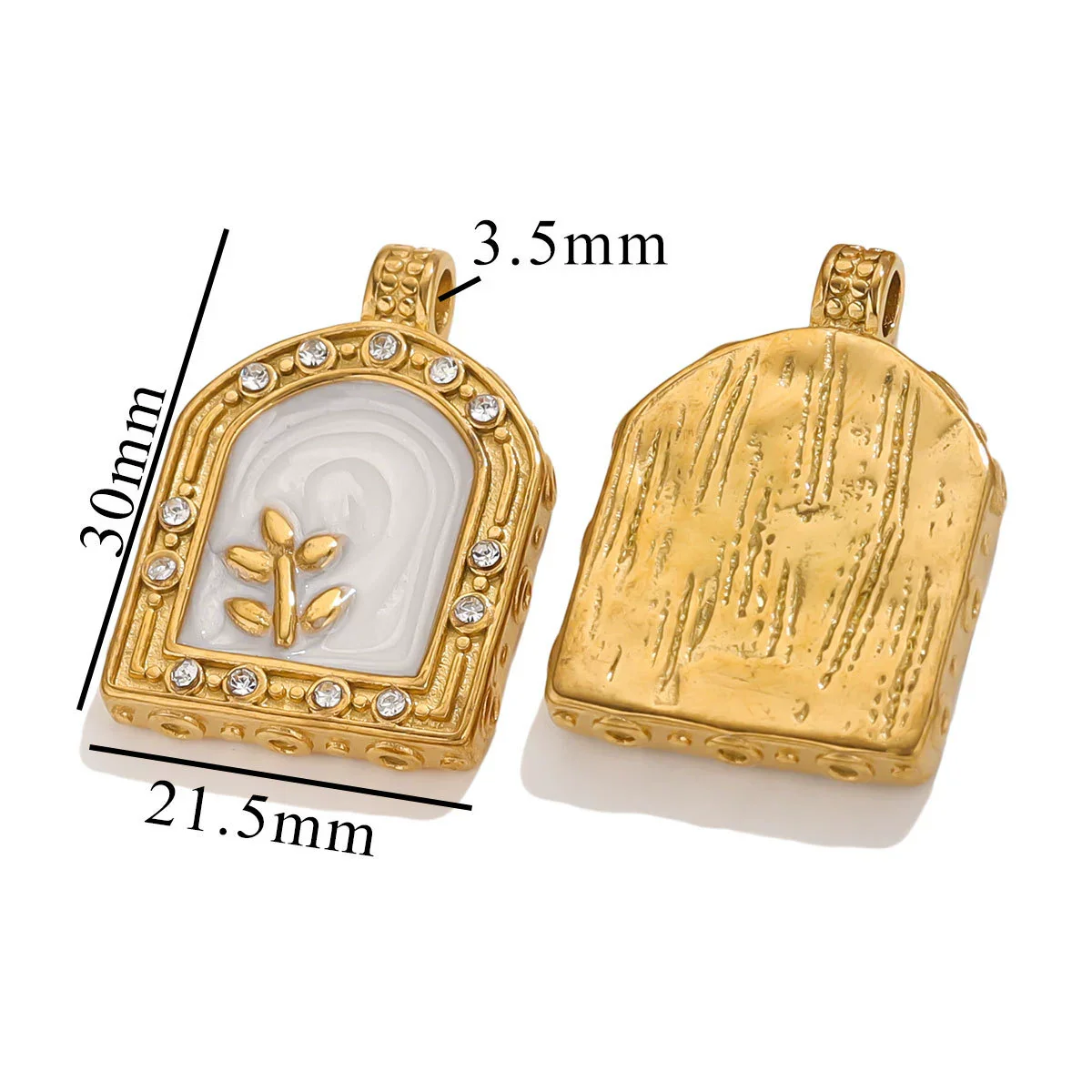 Stainless Steel Oil Drop And Flower Pearls Pendant Necklace Bracelet Accessories - Image 6