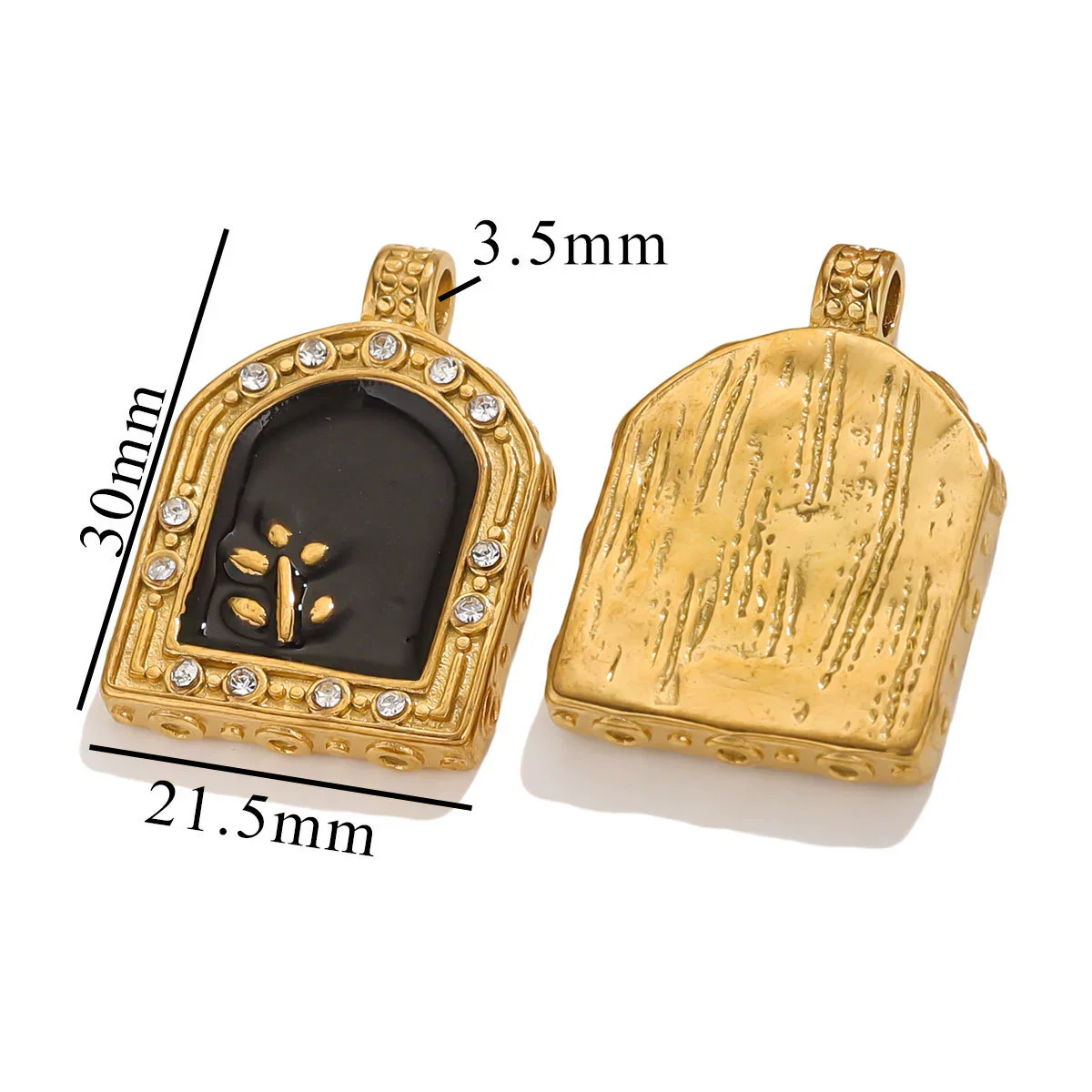Stainless Steel Oil Drop And Flower Pearls Pendant Necklace Bracelet Accessories - Image 7